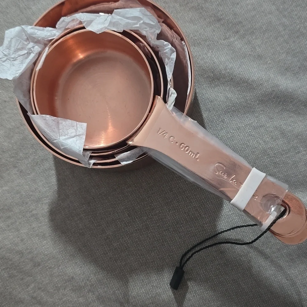 ❤️BUY 2 GET 1 FREE Sur La Table Copper Measuring Cup Set of 4, Retail $47.95 USD